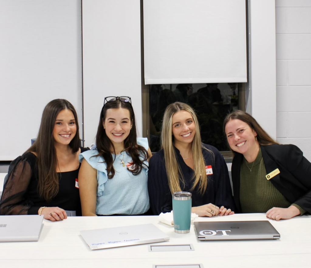 Paige Wasiela (right) participating in Rush Week 2025 